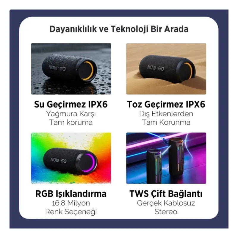 NowGo F6 Siyah Bluetooth Hoparlör