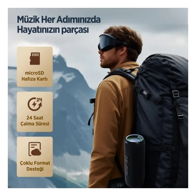 NowGo F6 Gri Bluetooth Hoparlör