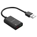 Orico USB 2.0 TRS 3.5mm Jack Girişli Harici Ses Kartı Siyah