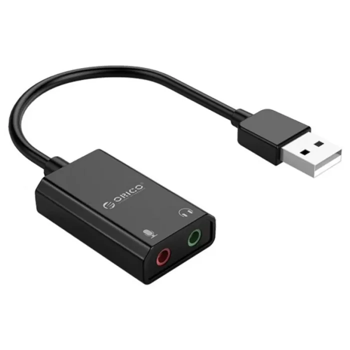 Orico USB 2.0 TRS 3.5mm Jack Girişli Harici Ses Kartı Siyah