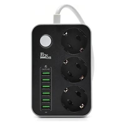 PALEON 5V 3.4A 6 USB BAĞLANTI NOKTASI 3'LÜ UZATMA AKIM KORUMALI PRİZ