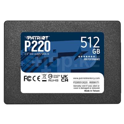 Patriot P220 P220S512G25 512GB (550/500MB/s) 2.5" SATA3 SSD