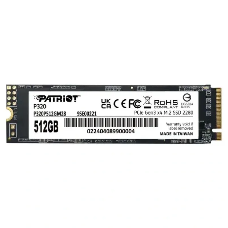 PATRİOT P320 512GB 3000/2200MB/S NVME M.2 SSD (P320P512GM28)
