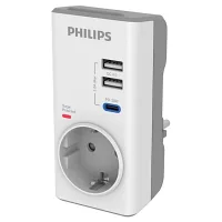 Philips CHP7010W 1140 Joule Tekli Beyaz Akım Korumalı Priz