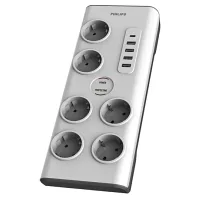 PHİLİPS SPN7060WA/62 5 USB GİRİŞLİ 6'LI 2 M ANAHTARLI AKIM KORUMALI PRİZ