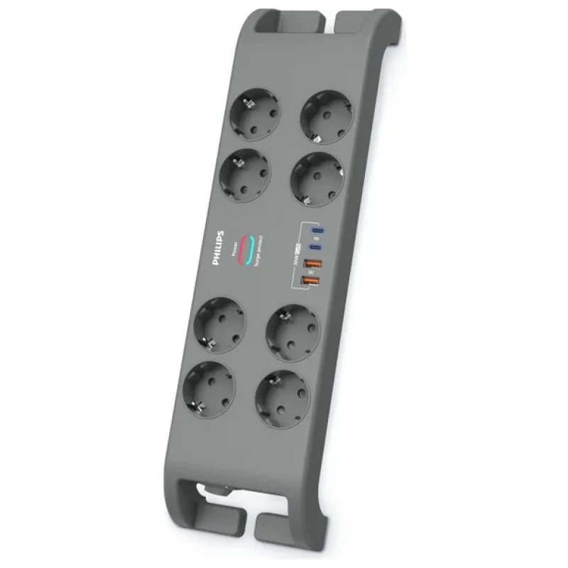 Philips SPN8180GA 2400 Joule Type-C USB'li 2 m 8'li Akım Korumalı Priz