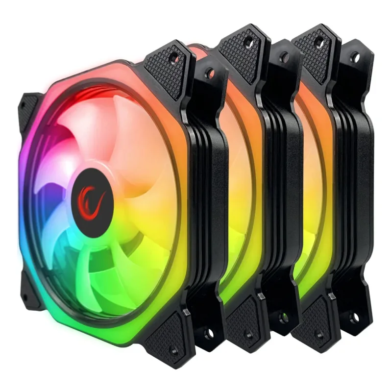 RAMPAGE COOLWIND F1 38CFM 1200RPM 3*12CM ARGB FAN KONTROLCÜ HUB+KUMANDALI 6PİN SİYAH KASA FAN KİTİ
