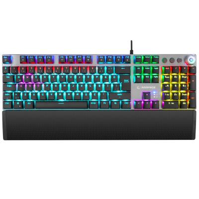RAMPAGE KB-R28 Blade Plus Gökkuşağı Aydınlatmalı Tam Türkçe Red Switch Mekanik Kablolu Gaming Klavye Siyah Gümüş