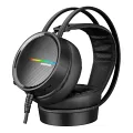 RAMPAGE RM-K3 CASHE PLUS USB 7.1 RAİNBOW LEDLİ ESNEK SAĞLAM SİYAH GAMİNG OYUNCU MİKROFONLU KULAKLIK