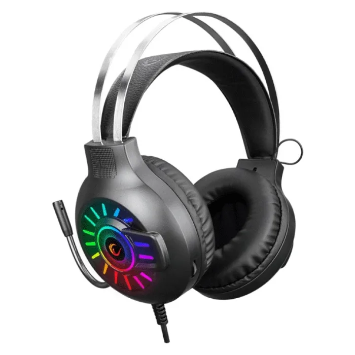 RAMPAGE RM-K44 ZENGIBAR SİYAH RGB IŞIK EFEKTİ MİKROFONLU OYUNCU KULAKLIĞI