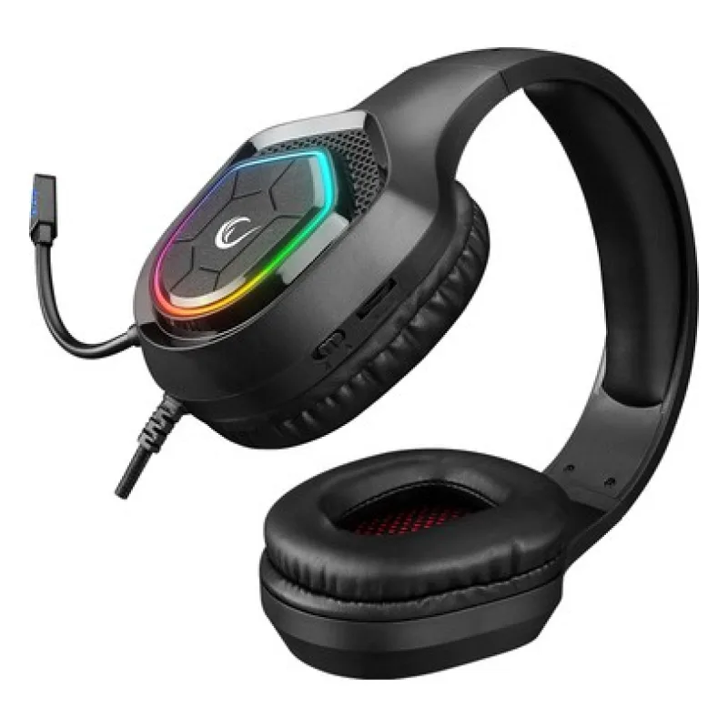 RAMPAGE RM-K90 VECTOR SİYAH RGB LED 3,5MM GAMİNG MİKROFONLU OYUNCU KULAKLIĞI