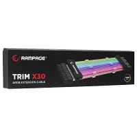 Rampage TRIM X30 Şeffaf PVC+Bakır 18AWG ARGB ATX Power Supply 24Pin Uzatıcı Kablo