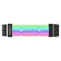 Rampage TRIM X30 Şeffaf PVC+Bakır 18AWG ARGB ATX Power Supply 24Pin Uzatıcı Kablo