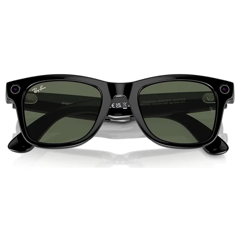 Ray-Ban Meta Wayfarer RW4006 50 Beden 601/7150 Parlak Siyah-G15 Green