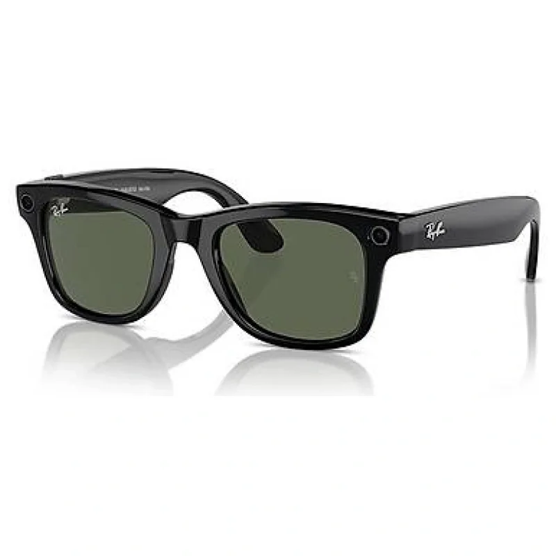 Ray-Ban Meta Wayfarer RW4006 50 Beden 601/7150 Parlak Siyah-G15 Green
