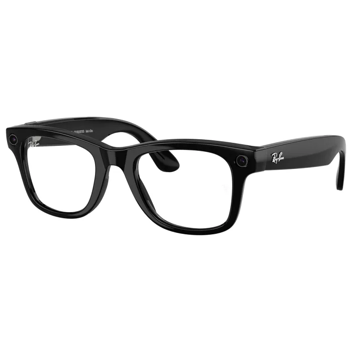 Ray-Ban Meta Wayfarer Gen 2 RW4012 50 Beden 601/1M Parlak Siyah-Şeffaf Grafit Yeşil Transitions