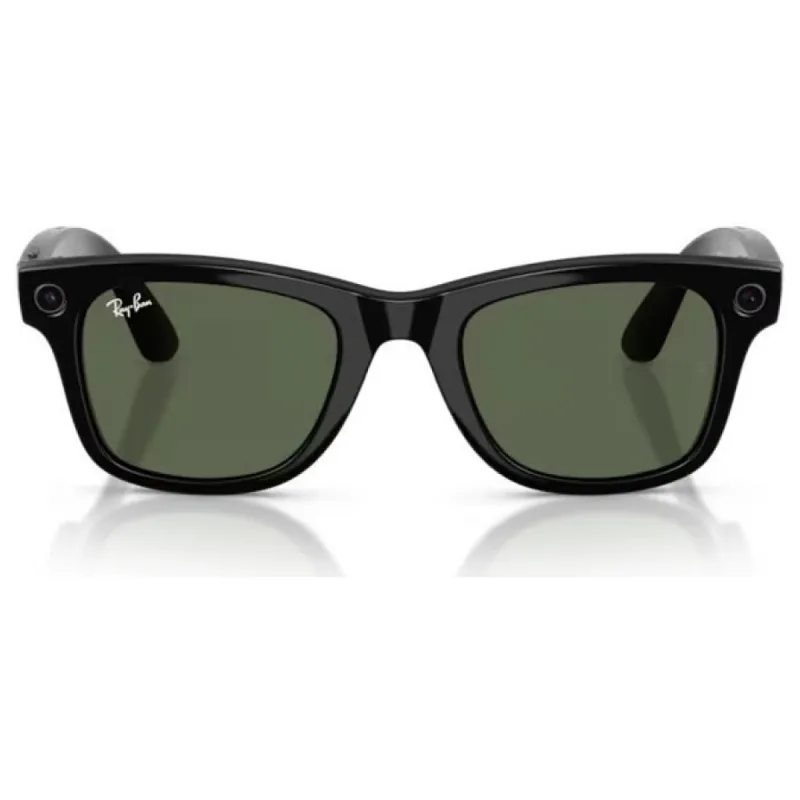 Ray-Ban Meta Wayfarer Gen 2 RW4012 50 Beden 601/1M Parlak Siyah-Şeffaf Grafit Yeşil Transitions