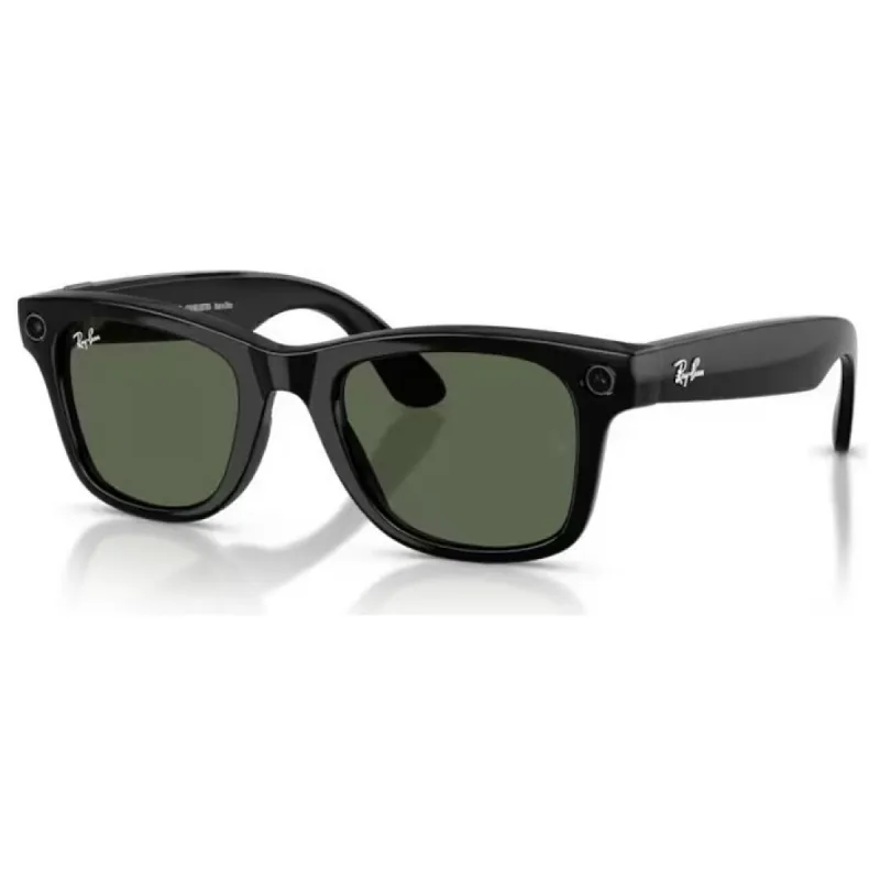 Ray-Ban Meta Wayfarer Gen 2 RW4012 50 Beden 601/1M Parlak Siyah-Şeffaf Grafit Yeşil Transitions