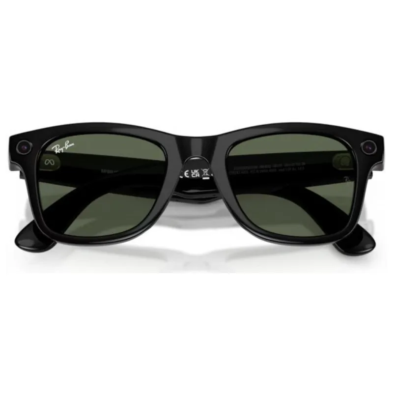 Ray-Ban Meta Wayfarer Gen 2 RW4012 50 Beden 601/1M Parlak Siyah-Şeffaf Grafit Yeşil Transitions