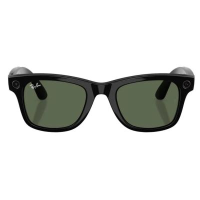RAY-BAN META WAYFARER PARLAK SİYAH ŞEFFAF TRANSITIONS YEŞİL CAM SİZE 50 (2.NESİL) RW 4013