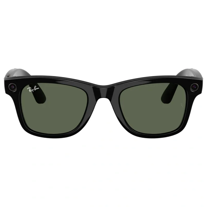 Ray-Ban Meta Wayfarer Gen 2 RW4012 50 Beden 601/7150 Parlak Siyah - G15 Yeşil