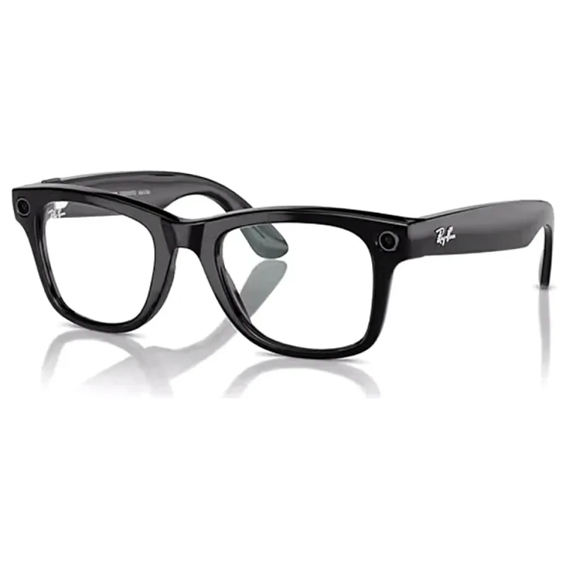 Ray-Ban Meta Wayfarer RW4008 53 Beden 601/SB53 Parlak Siyah-Clear