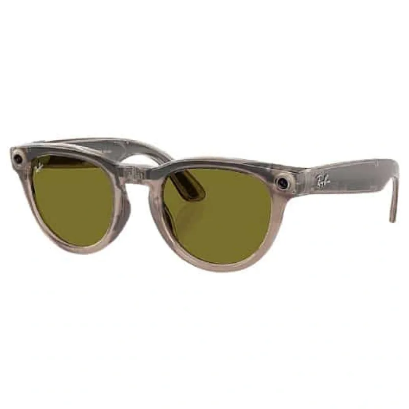 RAY-BAN RW4009F META LOW BRİDGE FİT HEADLİNER WARM STONE 6705M151 TRANSİTİONS DARK GREEN