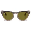 RAY-BAN RW4009F META LOW BRİDGE FİT HEADLİNER WARM STONE 6705M151 TRANSİTİONS DARK GREEN