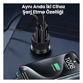 Rocoren 48W Çift Portlu USB Type-C ve USB-A Araç İçi Hızlı Şarj Cihazı