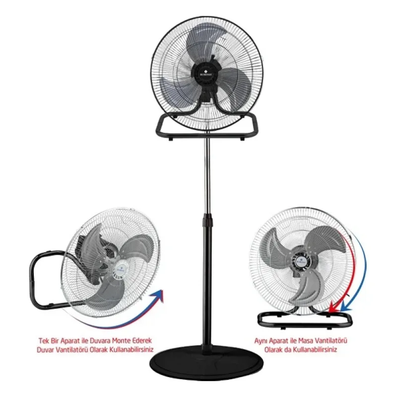 TEŞHİR RUBENİS RBS-20 Premium 18 inç 130W Sanayi Tipi Fonksiyonel Vantilatör