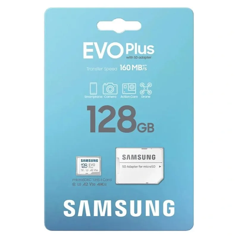 Samsung Evo Plus MB-MC128SA Class 10 UHS-I U3 A2 V30 128 GB Micro SD Kart
