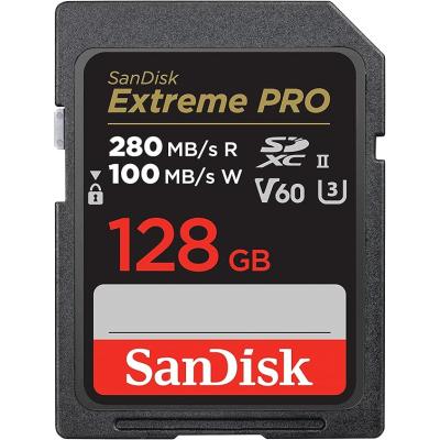 SanDisk Extreme PRO 128GB V60 UHS-II SD cards, 280/100MB/s,V60,C10,UHS-II SDSDXEP-128G-GN4IN