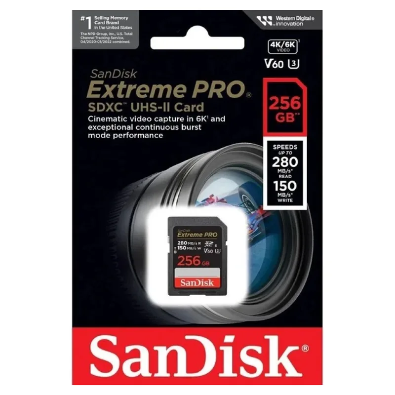 SanDisk Extreme Pro SDSDXEP-256G-GN4IN UHS-II U3 V60 256 GB Hafıza Kartı