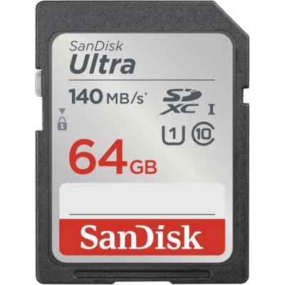 SANDİSK ULTRA 64GB 140MB/S SDHC/SDXC CLASS 10 UHS-I HAFIZA KARTI SDSDUNB-064G-GN6IN