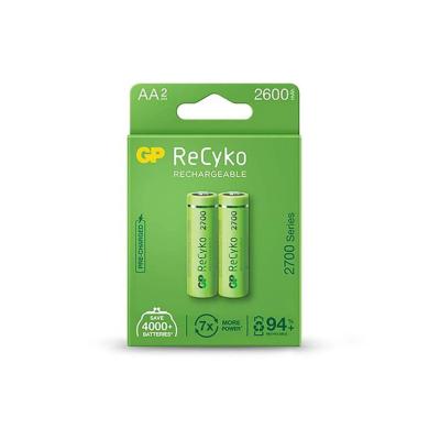 ŞARJLI PİL AA KALEM 2600MAH Nİ-MH (2 ADET) GP RECYKO