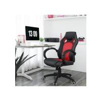 Songmics Yarış Sandalyesi, Ofis Sandalyesi, Oyun Sandalyesi, Yönetici Koltuğu, Döner Sandalye, Poliüretan, Siyah-Kırmızı, Obg56B