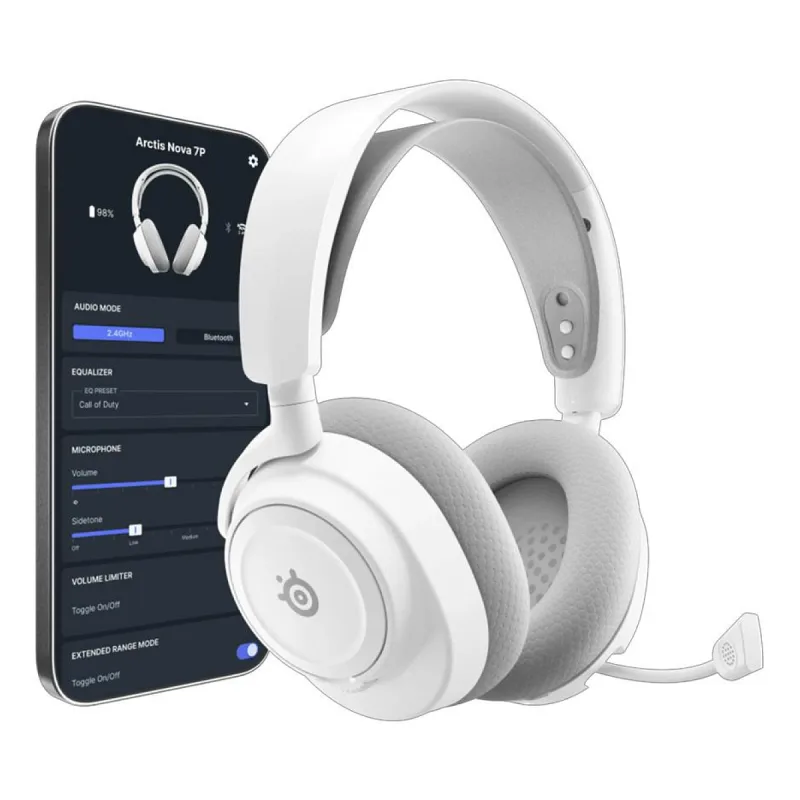 SteelSeries Arctis Nova 7 Gen 2 Beyaz Kablolu/Kablosuz Kulak Üstü Oyuncu Kulaklığı