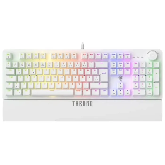 Throne Lumina K1 Argb Red Switch - Makro Yazılım - Bilek Desteği - Full Anti-Ghosting 104 Tuşlu Mekanik Klavye