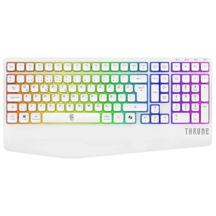 THRONE NİJİ ECLİPSE K1 CHROMATİC RGB & ULTRA HIZLI PURPLE SWITCH 108 TUŞLU KABLOSUZ MEKANİK KLAVYE (2.4GHZ + BT + TYPE C)