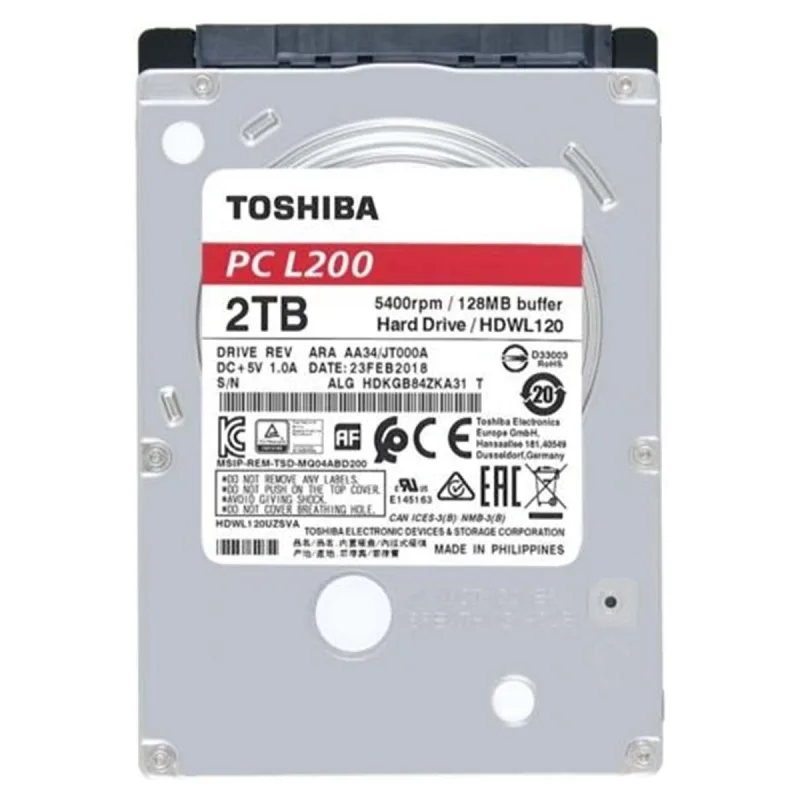 TOSHIBA 2.5 2TB L200 128MB 5400 RPM NOTEBOOK HDD