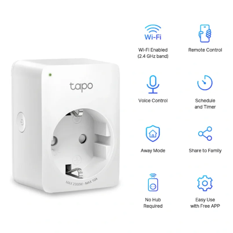 TP-LINK Min Mini Smart Wi-Fi Socket (4-pack) TAPO-P100-4P