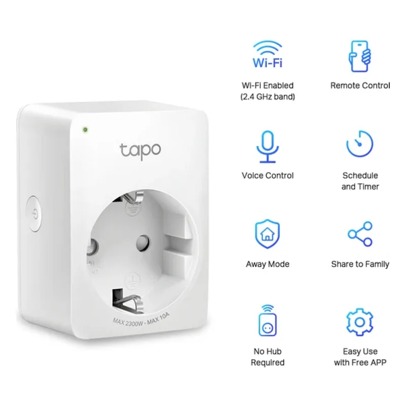 TP-LİNK TAPO P100 MİNİ Wİ-Fİ AKİLLİ PRİZ (TEKLİ)