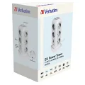 VERBATİM EU SOKET KULESİ 15'İ 1 ARADA, 11 SOKETLİ ÇOKLU SOKET, 2 USB-C VE 2 USB-A BAĞLANTI NOKTASI, ANAHTARLI ÇOKLU SOKET VE 2 M UZATMA KABLOSU, MAKSİMUM 3600 W