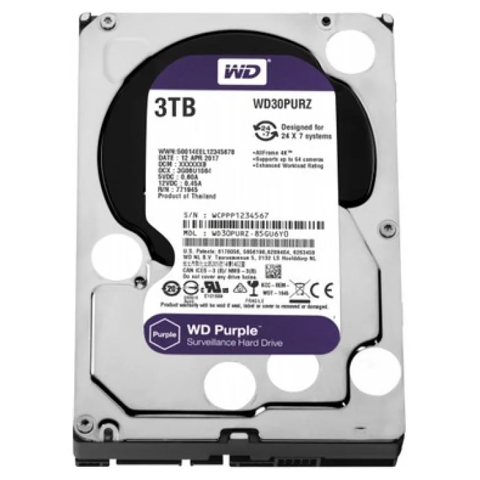 WD PURPLE 3,5" 3 TB 64 MB 5400 RPM WD30PURZ