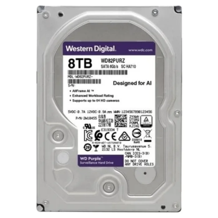 Western Digital Purple WD82PURZ SATA 3.0 7200 RPM 3.5" 8 TB Harddisk