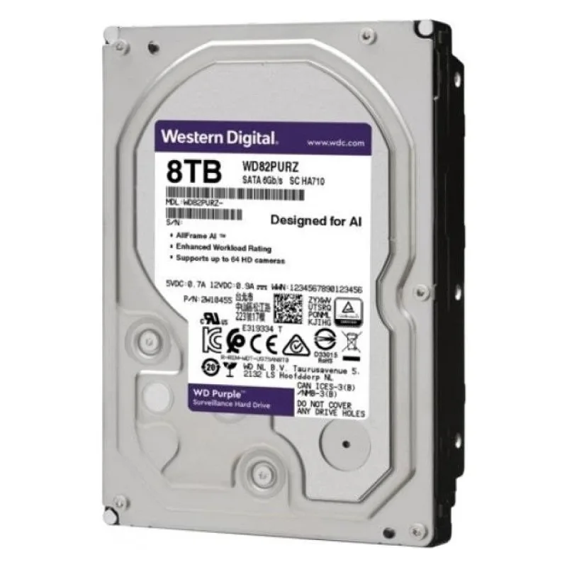 Western Digital Purple WD82PURZ SATA 3.0 7200 RPM 3.5" 8 TB Harddisk