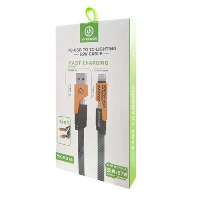 YK DESİGN K315 65W PD TYPE-C | IPHONE KABLO | 4İN1
