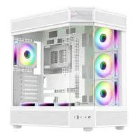 Zoko Tank 7x12 CM Kumandalı ARGB Fan Temper Camlı Oyuncu Bilgisayar Kasası Beyaz