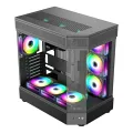 Teşhir Zoko Tank 7x12 CM Kumandalı ARGB Fan Temper Camlı Oyuncu Bilgisayar Kasası Siyah + 600w Zoko Psu