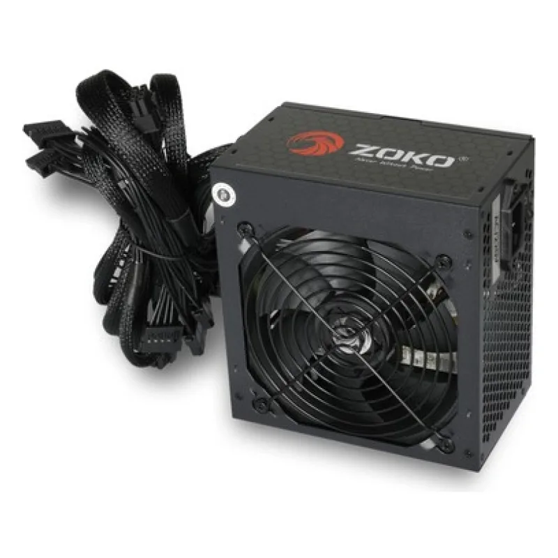 Teşhir Zoko Tank 7x12 CM Kumandalı ARGB Fan Temper Camlı Oyuncu Bilgisayar Kasası Siyah + 600w Zoko Psu